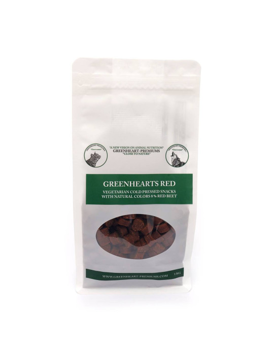 Friandises 100% naturelles végétariennes, à la betterave, chien toutes races. - Greenheart chien friandises Coeur Rouge