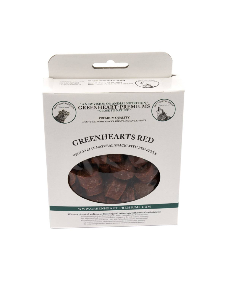 Greenheart chien friandises Coeur Rouge