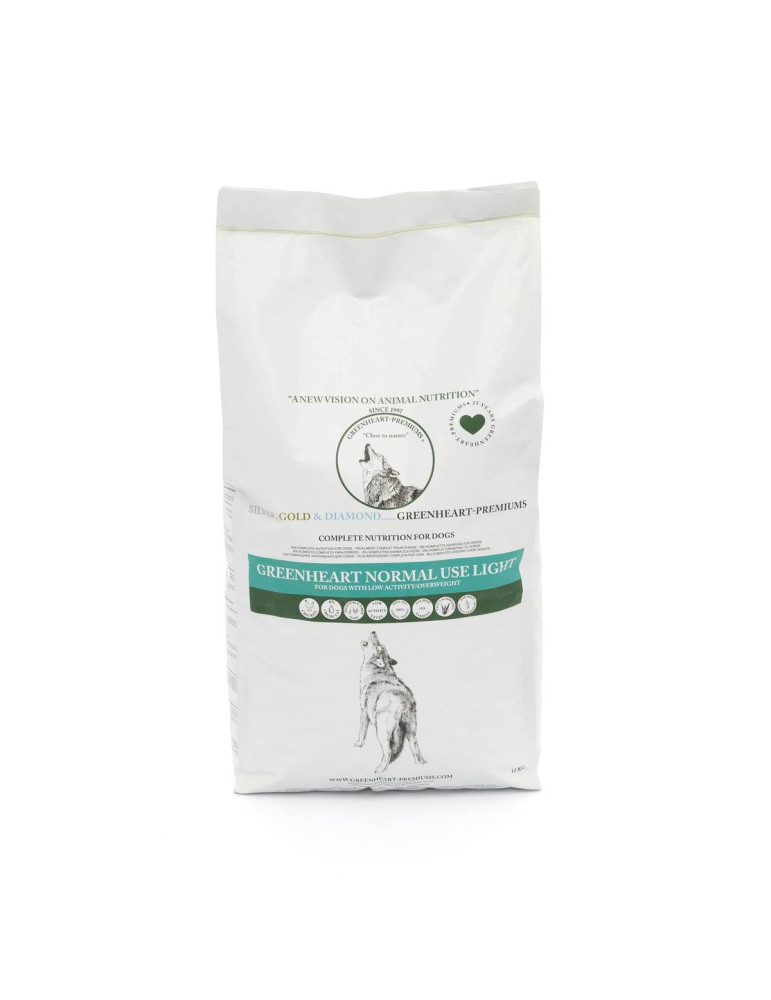 Croquettes poulet pour chien toutes races peu actifs, Senior ou en surpoids - Greenheart Chien "Normal Use Light"