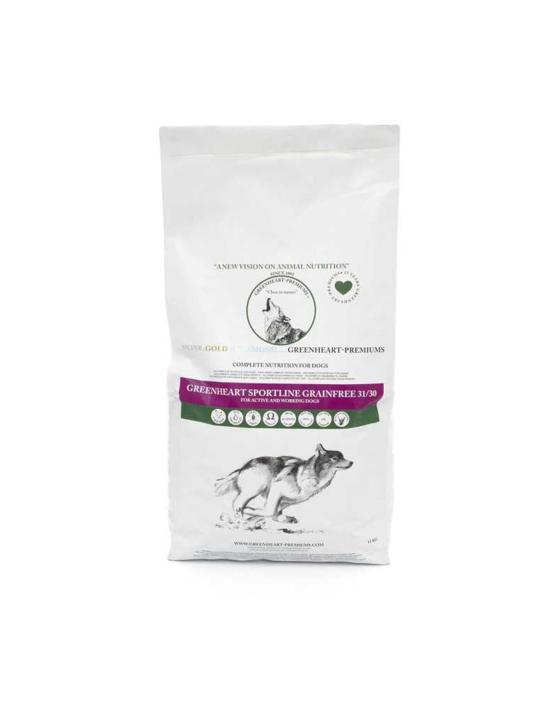 Croquettes poulet sans céréales 31/30 pour chien sportif - Greenheart Chien Sportline Grain Free 31/30