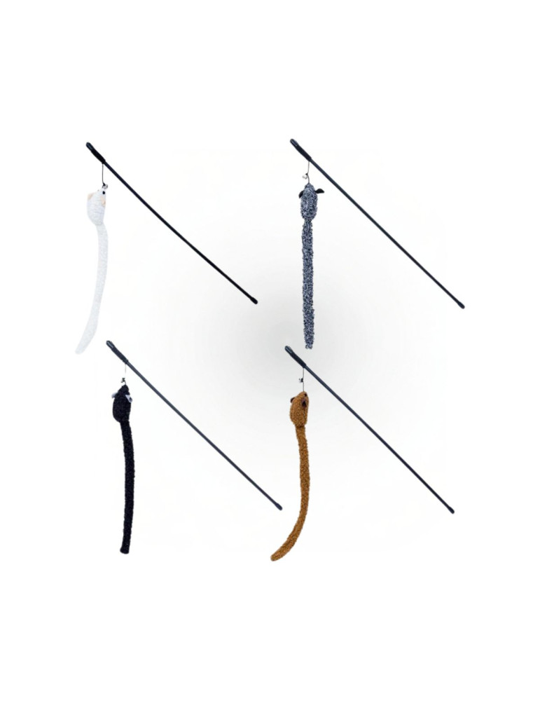 Jouet chat - Canne à pêche avec souris à longue queue et catnip - Bubimex