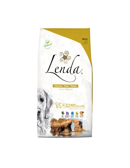 Croquettes au poulet - Alimentation complète pour chiens adultes moyennes races  - LENDA Chien "Chicken"