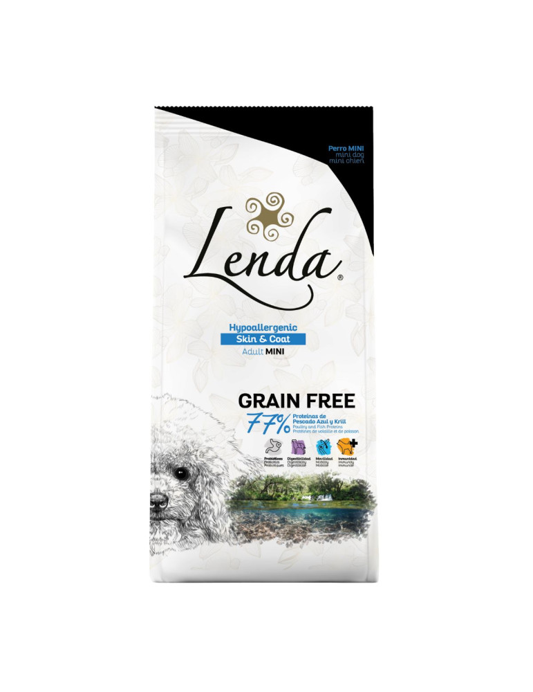 Croquettes pour les chiens de petite taille ayant des problèmes de peau - LENDA Chien Mini " Hypoallergenic Skin & Coat "