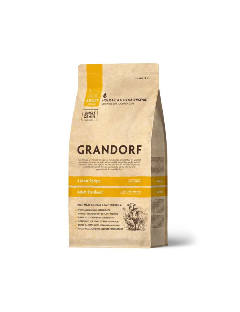 GRANDORF Chat Stérilisé 4 Viandes