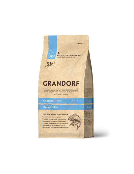 GRANDORF Chat Poisson Blanc et Dinde