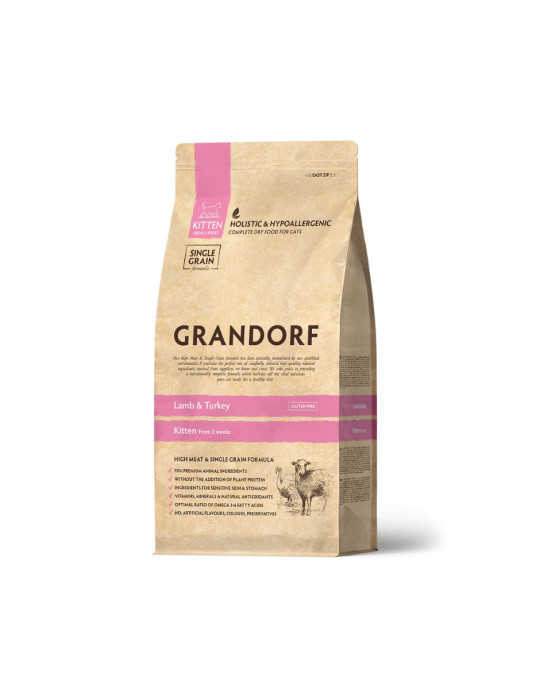 Croquettes Chaton Grandorf Agneau et Dinde – Aliment Complet Hypoallergénique