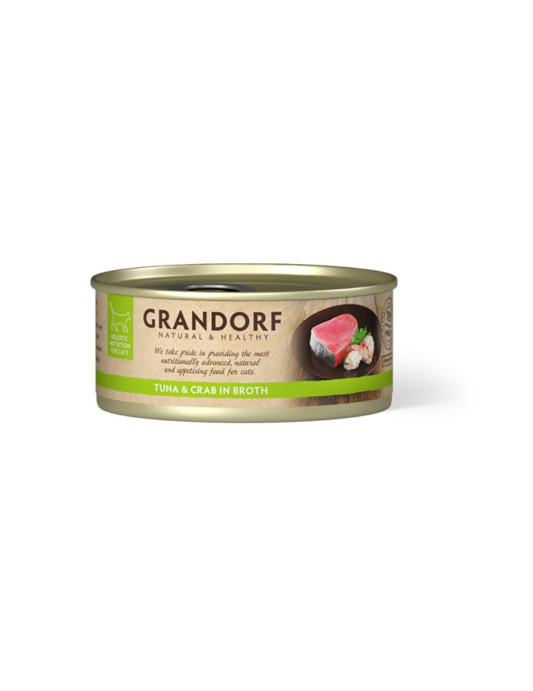 Pâtée Chat Grandorf Thon et Crabe Sans Céréales 70g