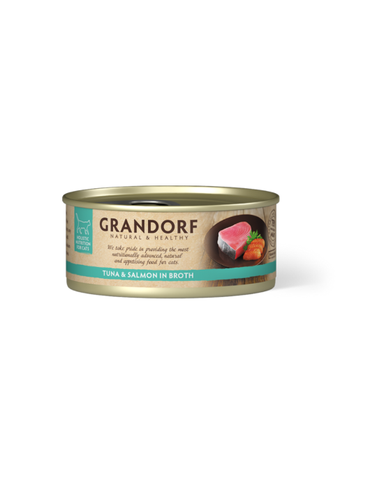 Pâtée Chat Grandorf Thon et Saumon Sans Céréales 70g
