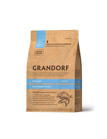 GRANDORF Chien Poisson Blanc - Medium & Maxi