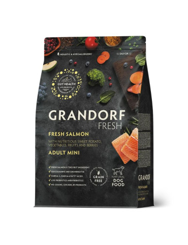 Croquettes chien - Petite race - Sans céréales -  Saumon - Grandorf Fresh