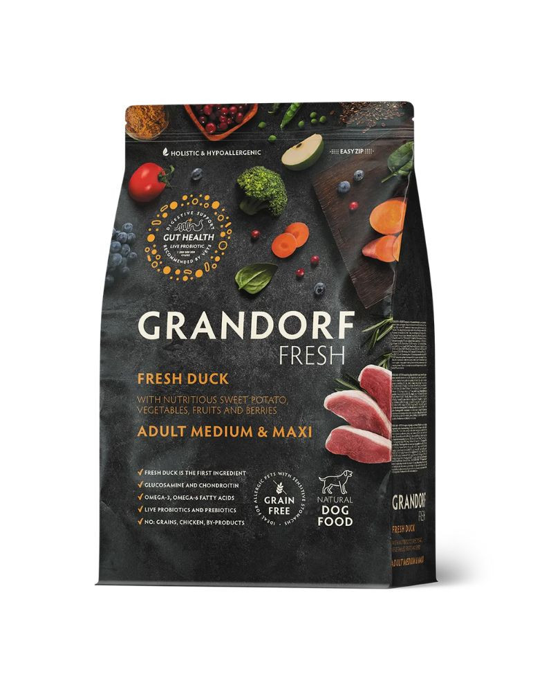 Croquettes chien - Canard - Moyenne et grande race - Grandorf Fres