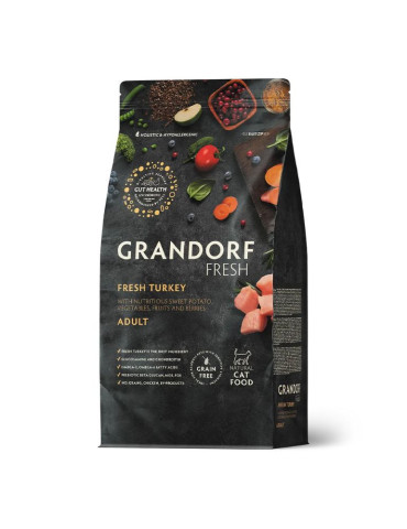 Croquettes chat – Sans céréales - Dinde – Grandorf Fresh