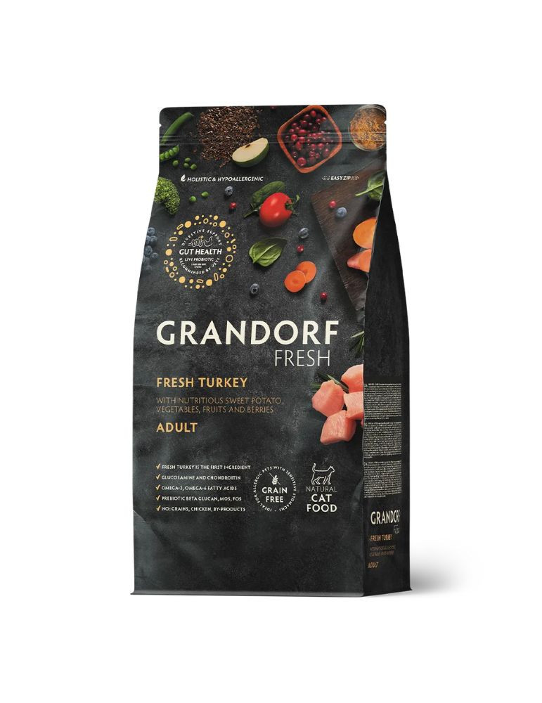 Croquettes chat sans céréales Dinde Grandorf Fresh