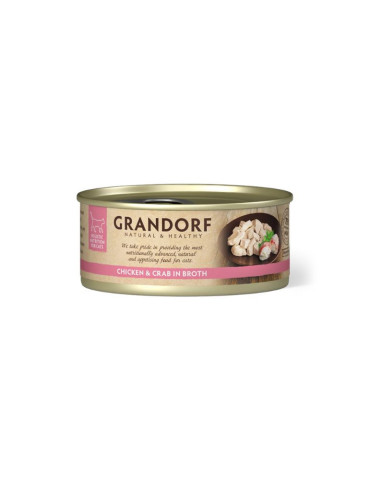 Pâtée Chat Grandorf Poulet et Crabe Sans Céréales 70g