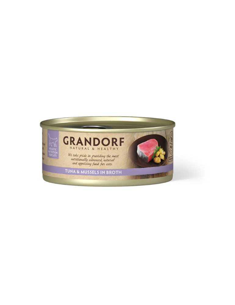 Pâtée chat filet de thon et moules Grandorf – 70 g