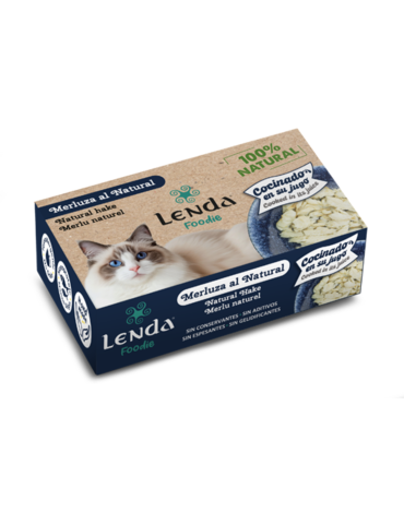 Bouchées de merlu naturel riche en jus pour chat – Aliment humide complémentaire - Lenda Foodie 120g