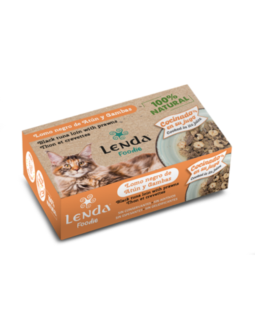 Bouchées de thon et crevettes riches en jus pour chat – Aliment humide complémentaire – Lenda Foodie 120g