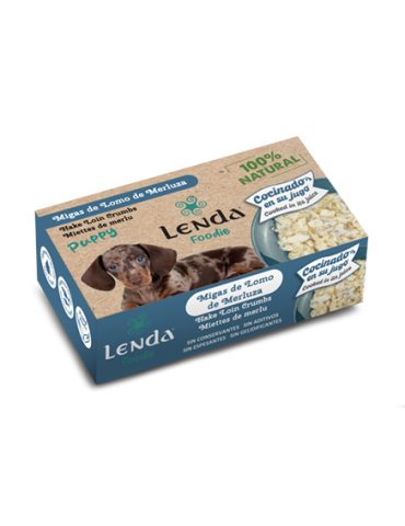 Merlu naturel pour chiot – Aliment complémentaire humide – Lenda Foodie Puppy 120g