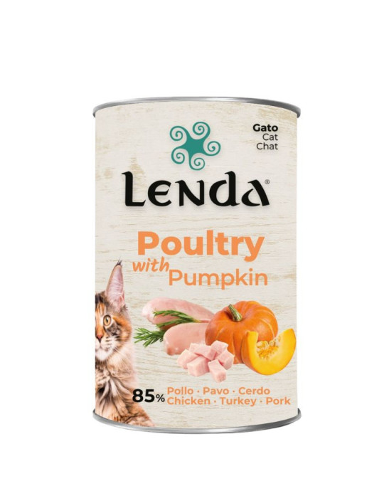 Pâtée chat adulte toutes races - Volaille et potiron - Lenda 400g