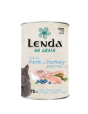 Pâtée chaton et chat adulte toutes races - Sans céréales - Porc Dinde Baies - Lenda 400g