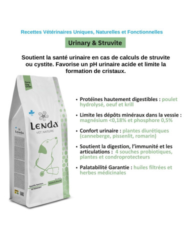 Croquettes au poulet pour Chiens adultes avec Problèmes Urinaires et Calculs de Struvite - LENDA "Vet Dog Urinary Struvite" 2