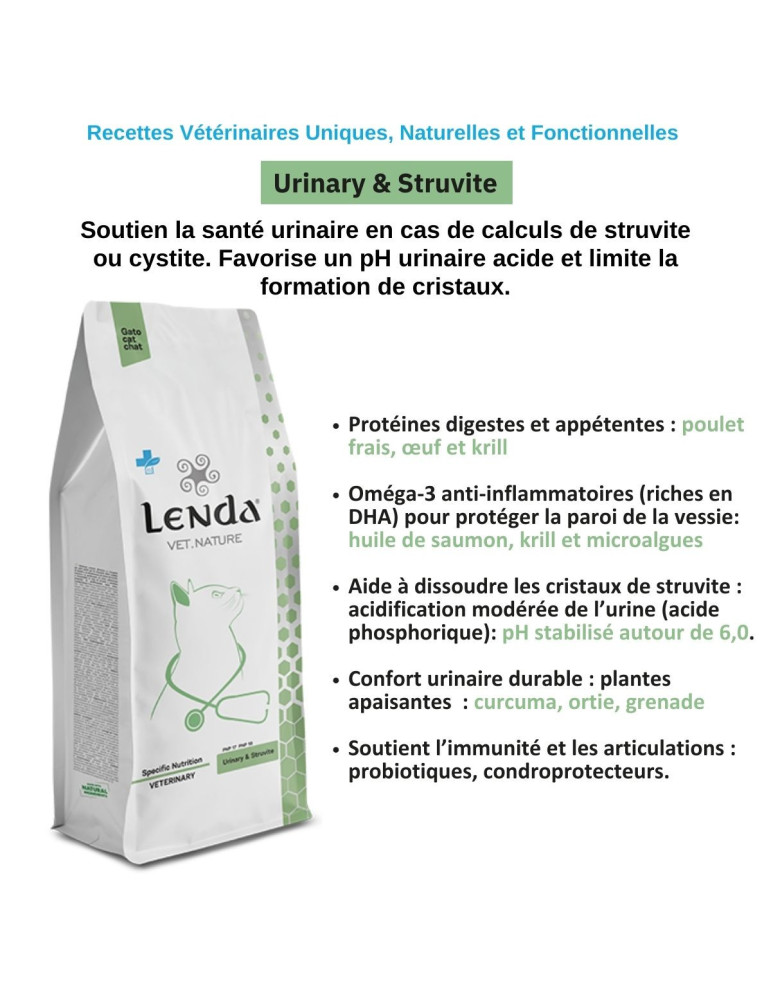 Croquettes chat urinaires struvite – Lenda Vet