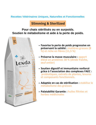 Croquettes vétérinaires pour chats adultes en surpoids ou stérilisés - Lenda Vet 2