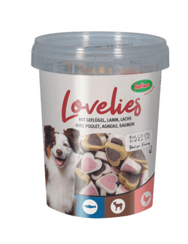 Friandises chien éducation cœurs poulet agneau saumon Bubimex