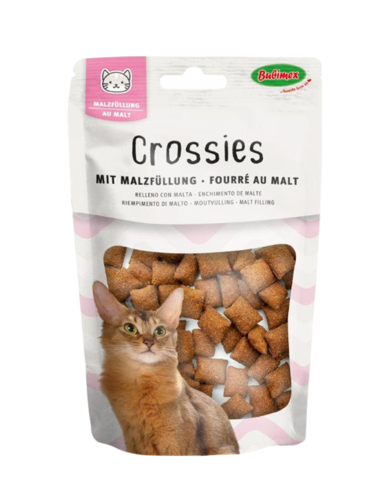 Friandise pour chat anti-boules de poils – Crossies au malt | Bubimex