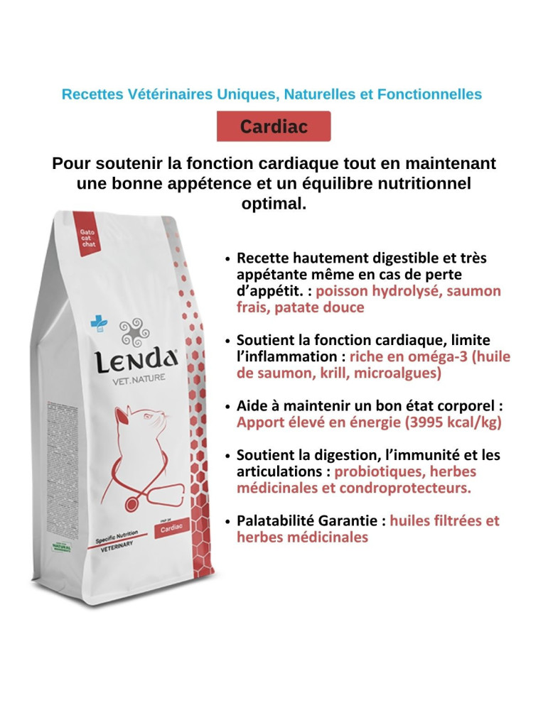 Croquettes chat adulte soutien cardiaque – poisson | Lenda Vet