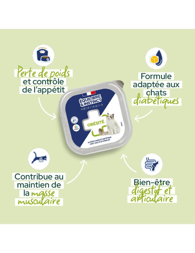 Pâtée diététique obésité pour chat adulte et stérilisé | Équilibre & Instinct