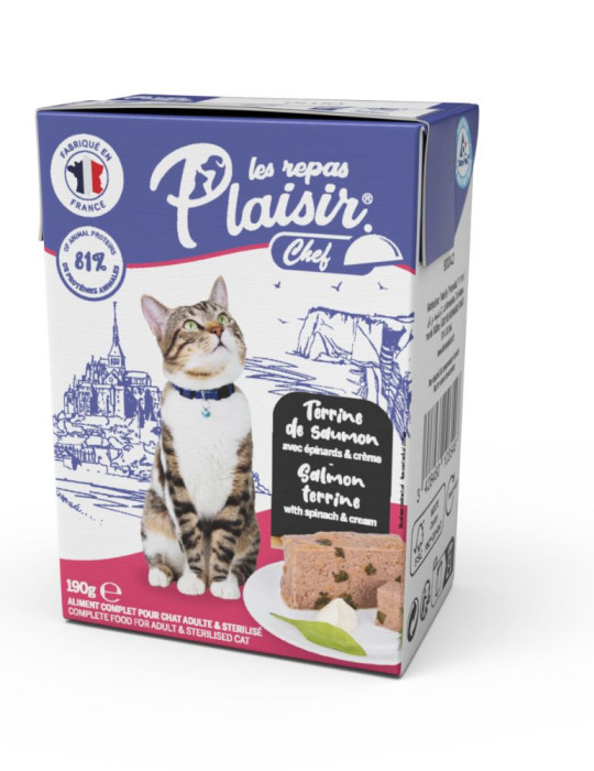 Terrine pour chat stérilisé saumon  | Repas Plaisir