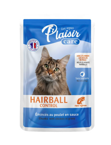 Sachet fraîcheur chat adulte boules de poils poulet | Repas Plaisir Care