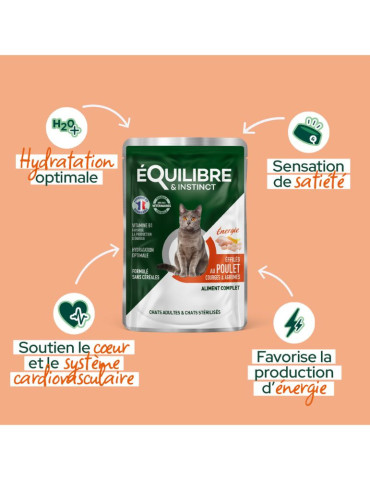 Sachet fraîcheur chat stérilisé au poulet - Energie | Équilibre & Instinct 2
