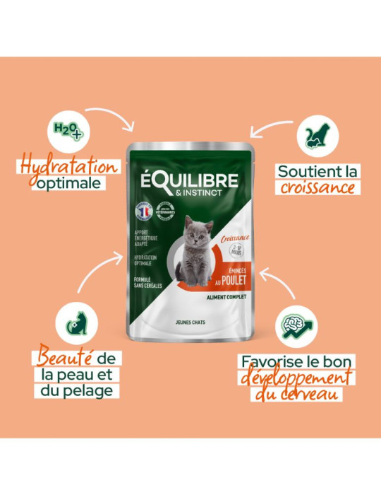 Sachet fraîcheur chaton poulet – croissance | Équilibre & Instinct