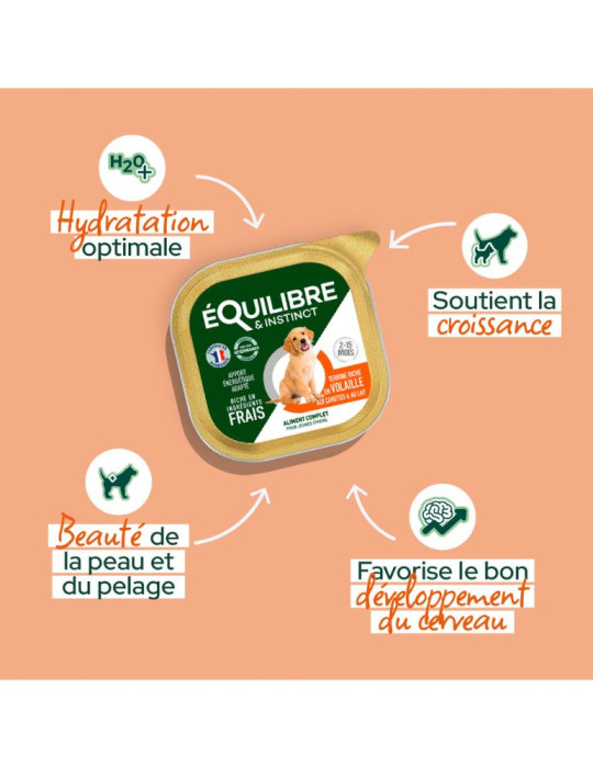 Pâtée chiot grande taille volaille | Équilibre & Instinct