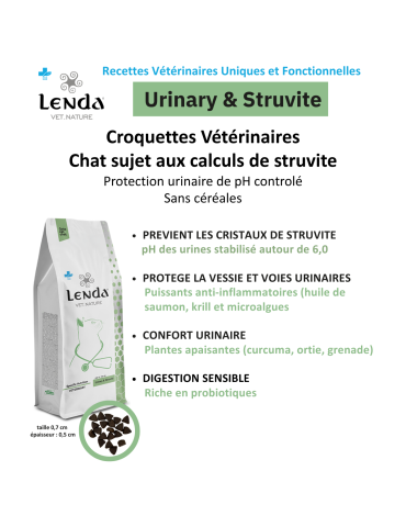 Croquettes chat adulte  - Problèmes urinaires - Poulet - Lenda 2