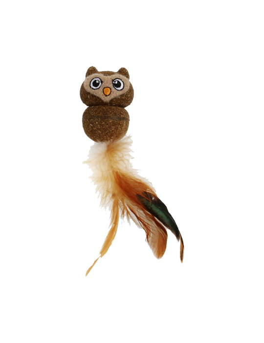 Jouet Chat Hibou Herbe à chat et Plumes Ferribiella